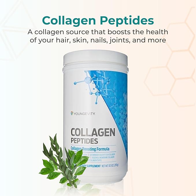 Youngevity Multi-Collagen Peptides Powder with Fulvic Powder – Hydrolyzed Grass-Fed, Marine, Chicken, & Eggshell Membrane Collagen – Hair, Skin, Nails, Joint, Bone Support – I, II, III, V, X – 11.4 oz