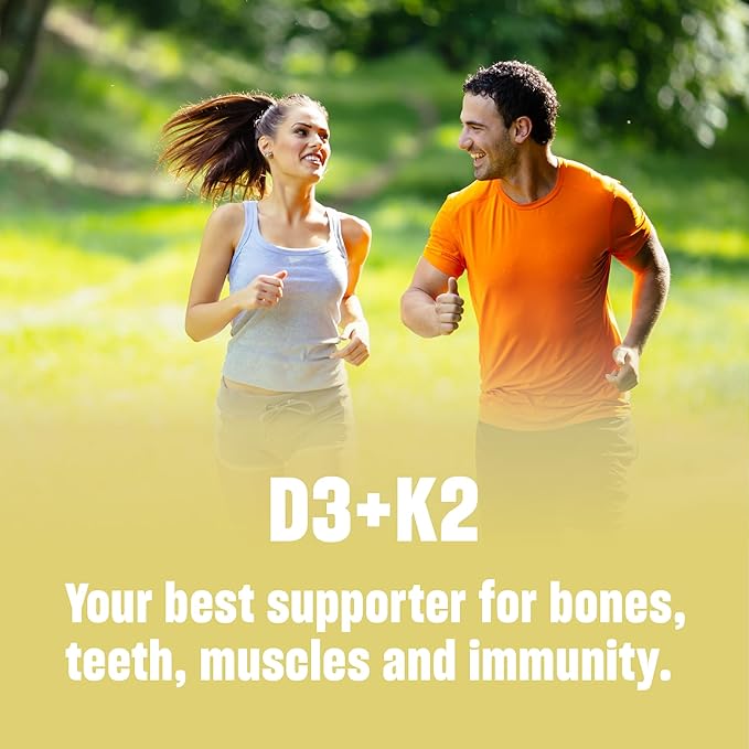 Vitamin D3 & K2 | Liquid Vitamin D3 with K2 Drops | 1000 IU | Immune Support - Helps Support Strong Bones & Healthy Heart | Non-GMO | Vegan | 60 Servings, 0.34 fl.oz