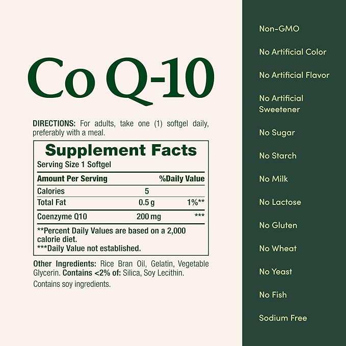 Nature's Bounty CoQ10, Supports Heart Health, Dietary Supplement, 200mg, 80 Rapid Release Softgels