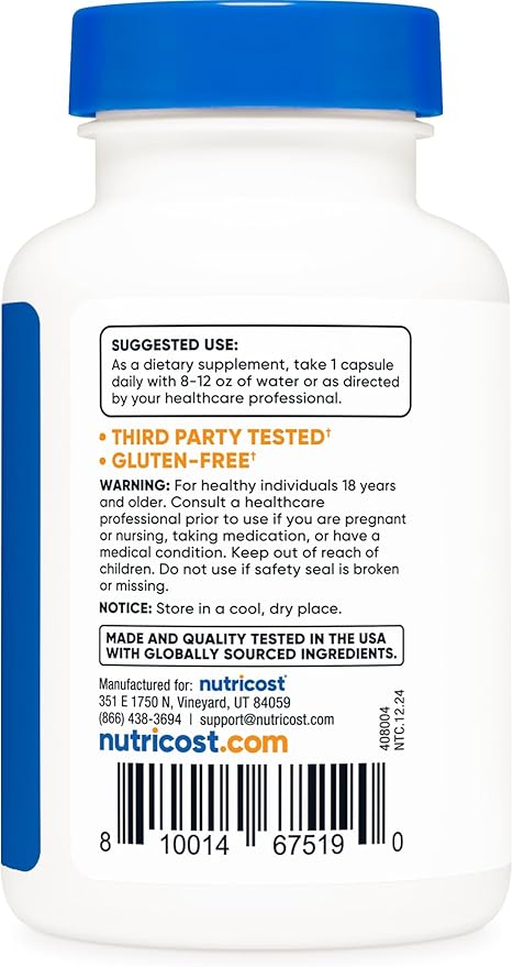 Nutricost CoQ10 100mg, 120 Vegetarian Capsules, 120 Servings - High Absorption, Vegetarian, Non-GMO, Coenzyme Q10