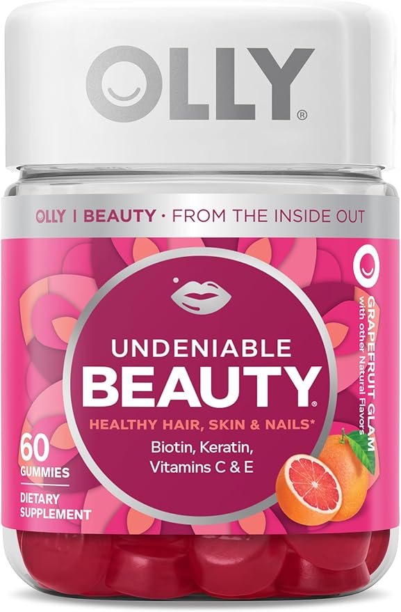 OLLY Muscle Recovery Sleep Gummies, Sleep and Sore Muscle Support, 3mg Melatonin & Undeniable Beauty Gummy, for Hair, Skin, Nails, Biotin, Vitamin C, Keratin, Chewable