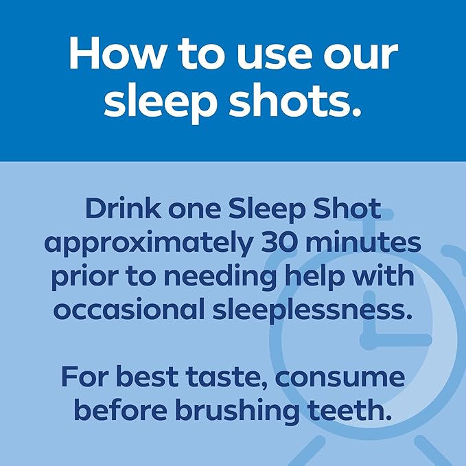 Dream Water Sleep Aid Supplement Drink; Melatonin 5mg, GABA, 5-HTP; Zero Sugar, Natural Flavors, No Added Colors, 2.5 oz Liquid Sleep Shots, Snoozeberry, 4-Count
