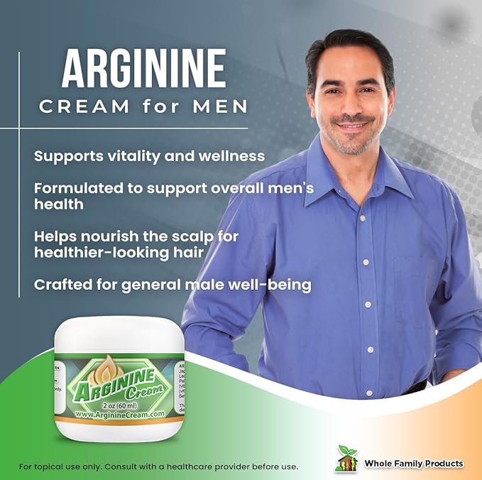 Arginine Cream - 4 oz - L-Arginine Nitric Oxide Support Supplement for Men & Women - Unscented