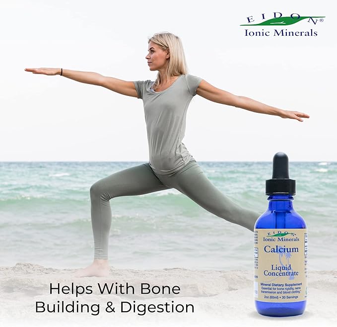 Eidon Ionic Minerals Calcium - Calcium Supplement, Liquid Concentrate, Mineral Dietary Supplement for Healthy Teeth, Bone Strength & Muscle Function - 2 Ounce Bottle