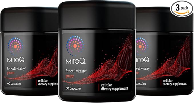 MitoQ Pure Advanced Mitochondria Supplement Superior Bioavailability to CoQ10 | Reduces Free Radical Damage for Healthy Aging, Metabolism, Heart Health, Energy, Strength & Mobility