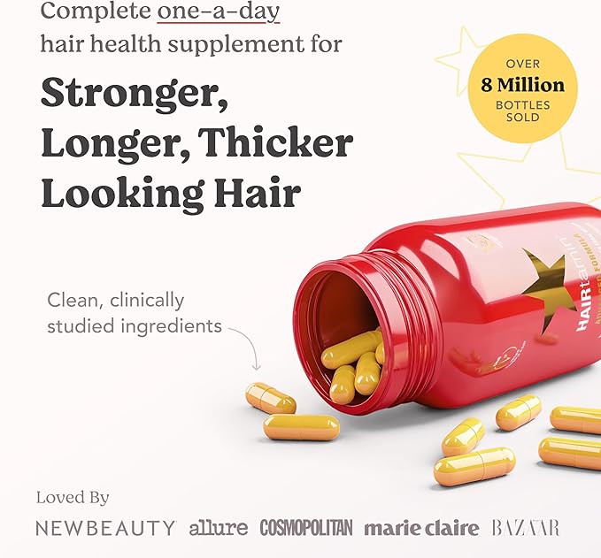 HAIRtamin Advanced Formula Hair Vitamins for Women & Men | Vegan 5000 Mcg Biotin Capsules Vitamin Supplement | Hair Skin and Nail Capsule Supplement to Promote Hair Growth & Thickness | 90 Count