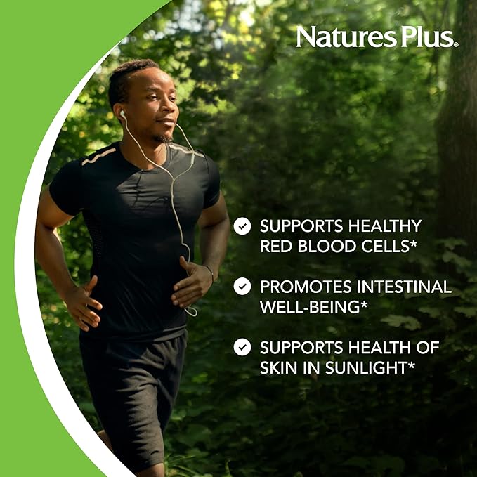 Natures Plus PABA, Sustained Release (para-Aminobenzoic Acid) - 1000 mg, 60 Vegetarian Tablets - Skin Health Support Supplement, Promotes Energy Production - Gluten-Free - 60 Servings