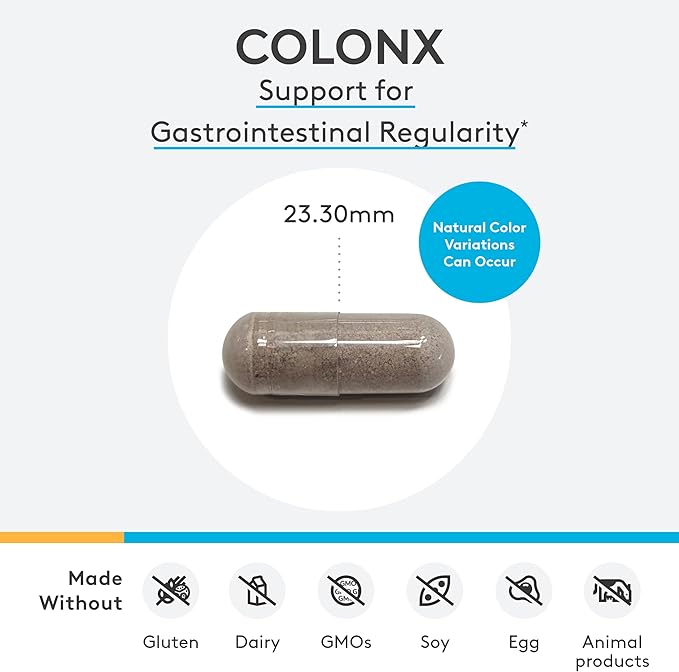 XYMOGEN ColonX Supplement - Magnesium Citrate, Cape Aloe, + Triphala Capsules for Digestive Health - Magnesium Supplement - Gut Cleanse + Gut Support (120 Capsules)