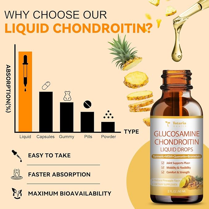 (2 Packs) Glucosamine Chondroitin MSM Support Joint Health - Chondroitin Sulfate Supplement Turmeric, Quercetin, Bromelain, MSM Oil