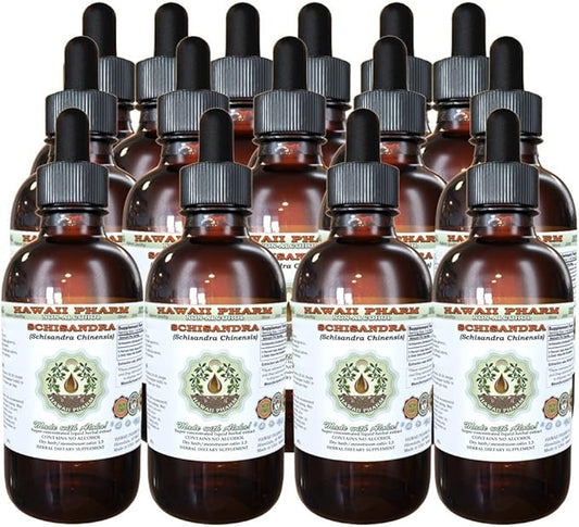Schisandra Alcohol-Free Liquid Extract, Organic Schisandra (Schisandra Chinensis) Dried Berry Glycerite Natural Herbal Supplement, Hawaii Pharm, USA 15x4 fl.oz