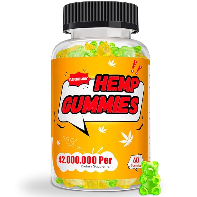 FUJI ORCHARD 42000mg Hemp Gummies High Potency - Hemp Gummies for Deep Bedtimes & Relaxation - Natural Hemp Oil Gummy for Adults - Gluten Free & Vegan - 60 Count