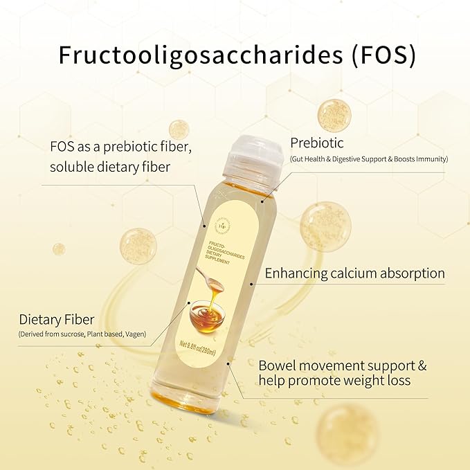 YVIP Prebiotic Fiber Supplement Fructooligosaccharides (FOS) Syrup Prebiotics Intestinal Support Fiber for Colon & Gut Health - Plant-Based, Vegan Friendly (290mL)