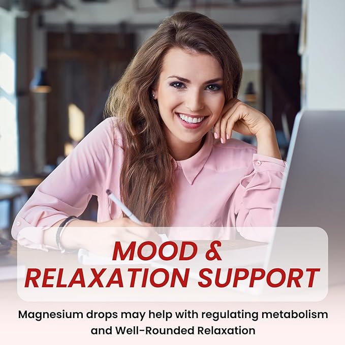 Triple Magnesium Complex Supplement, Magnesium Glycinate, threonate, Citrate Liquid Drops 1000mg with Ashwagandha, CoQ10, Vitamin B6, C, D, Zinc - Vegan Raspberry Flavor