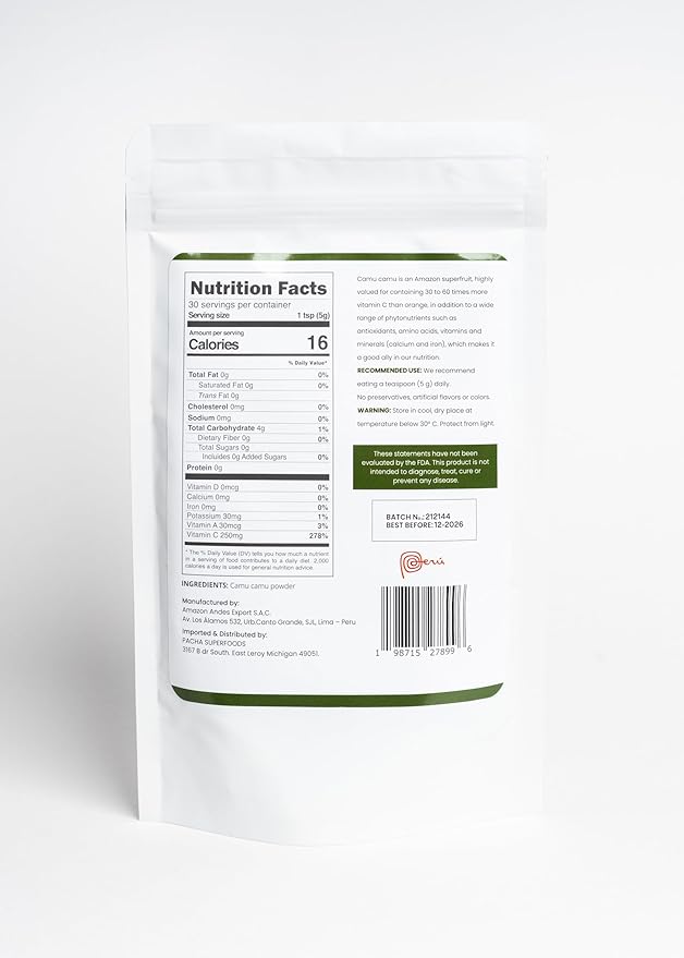Camu Camu powder. 5.3 oz. Non-GMO, high Vitamin C content, antioxidants and immune support.