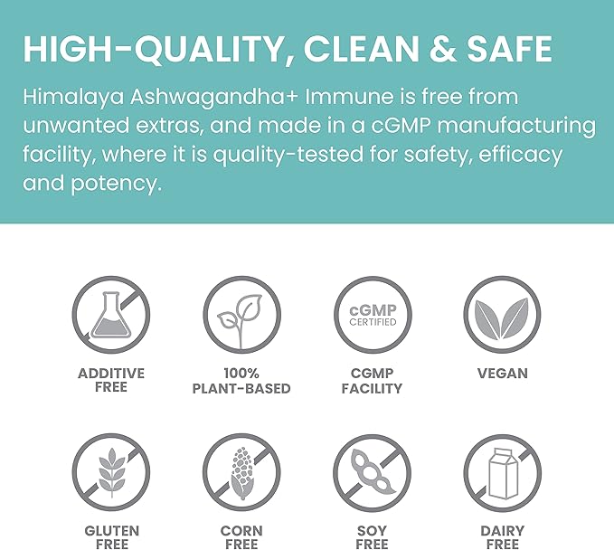 Himalaya Ashwagandha+ Immune with Ashwagandha, Elderberry, Zinc & Vitamin C for Active Immune Support, 60 Capsules, 1 Month Supply, Vegan, Gluten Free