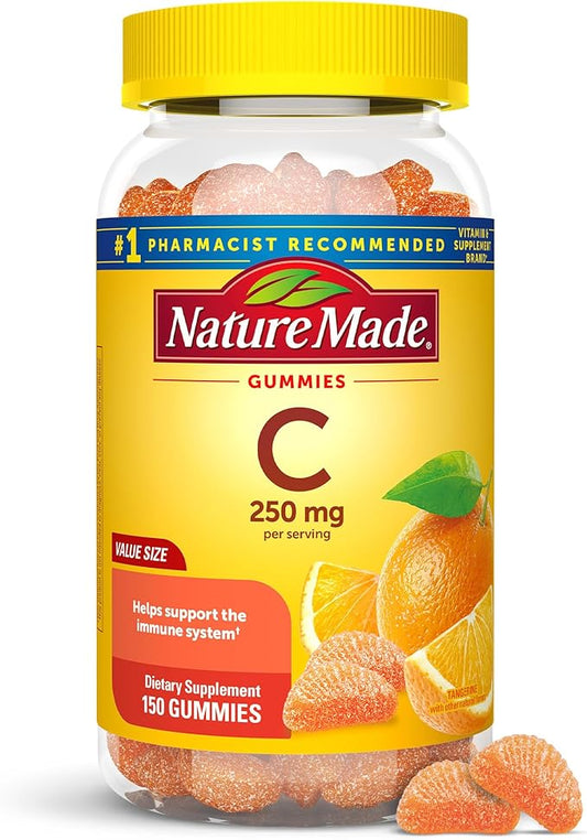 Nature Made Vitamin C 250 mg per serving, Dietary Supplement for Immune Support, 150 Gummies, 75 Day Supply
