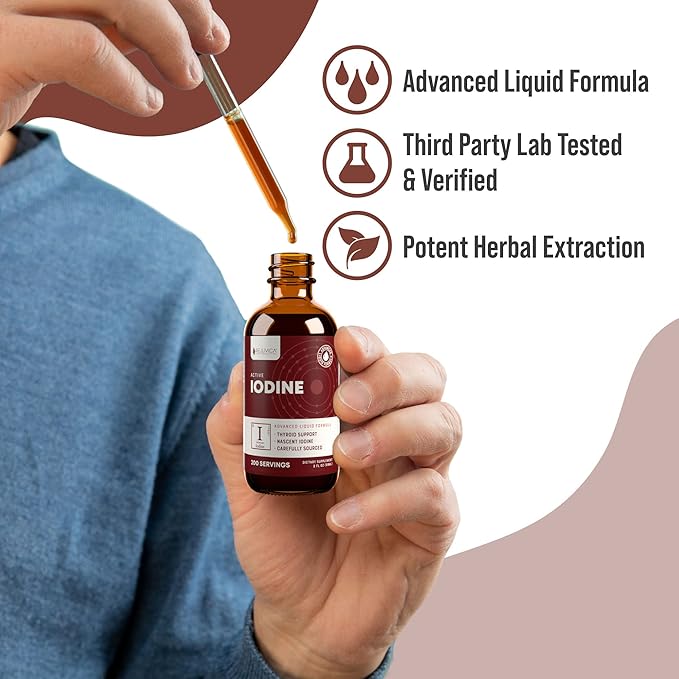 Active Iodine - Nascent Iodine Drops - Liquid Delivery for Better Absorption - Supports Healthy Energy, Vitality, & Iodine Levels