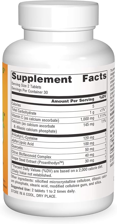Source Naturals Systemic C, 500mg - 60 Tablet