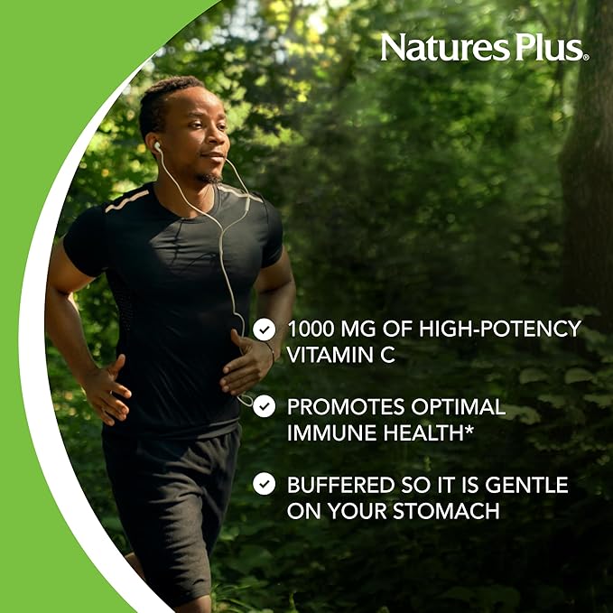 NaturesPlus Orange Juice - 60 Chewable Tablets - 1000mg Vitamin C - High-Potency Immune Support Supplement, Antioxidant - Vegan, Gluten Free - 60 Servings
