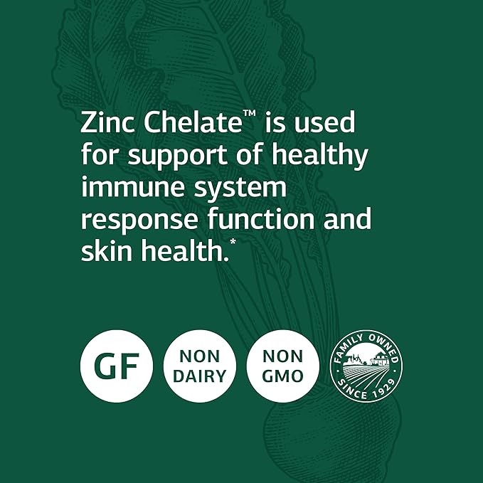 Standard Process Inc. Zinc Chelate - Whole Food Digestion and Digestive Health, and Skin Health with Beet Root and Zinc - 180 Tablets