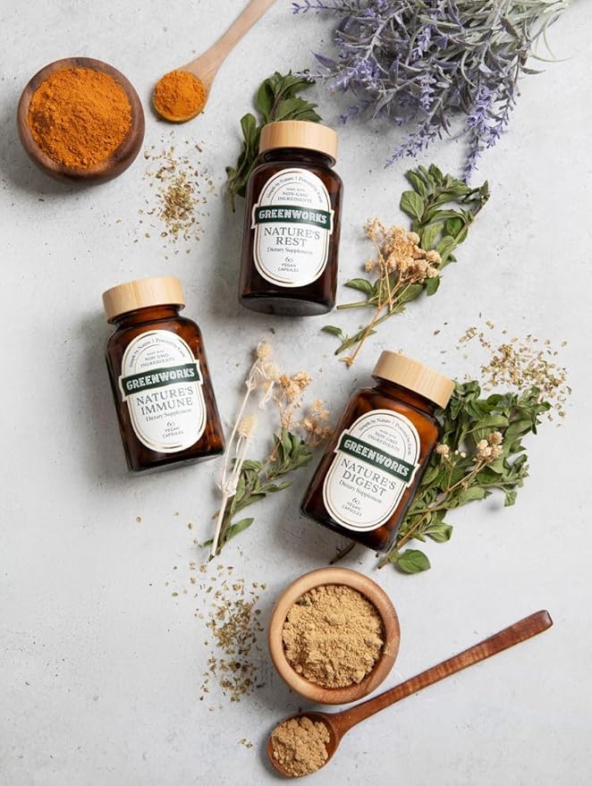 Greenworks Nature's Immune - Advanced Daily Immune Support with Elderberry, Echinacea, Ginger, Turmeric, Oregano, Turkey Tail, Reishi & Maitake - Organic, Vegan, Non-GMO (30 Servings)