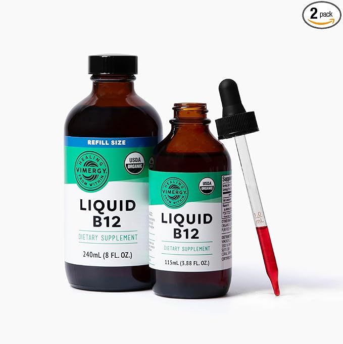 Vimergy Liquid B12 (115 mL) and Liquid B12 Refill (240 mL) - Bundle