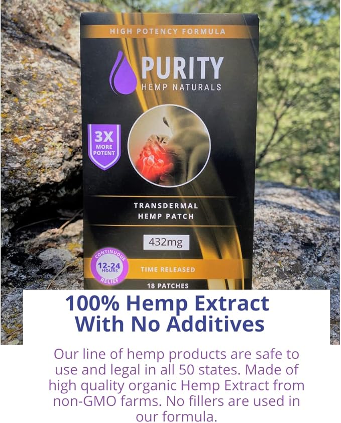 Hemp Patch 18 ct. (438 mg) Gold 3X More Potent 24 mg Patches. 24Hr Extended Release. Convenient & Discreet. for Use Anywhere, Anytime On Any Part of The Body.
