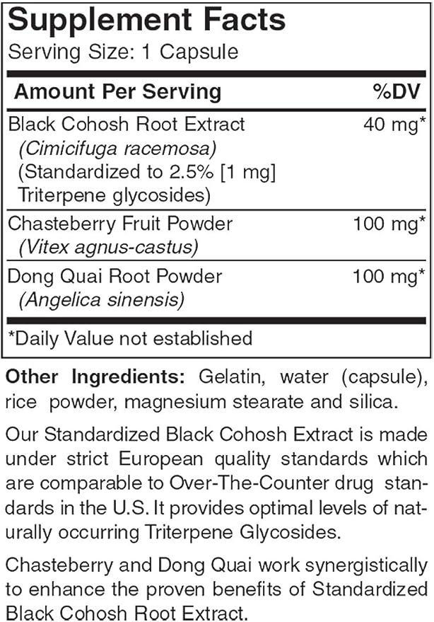 European Standardized Black Cohosh Extract Plus, 120 Capsules