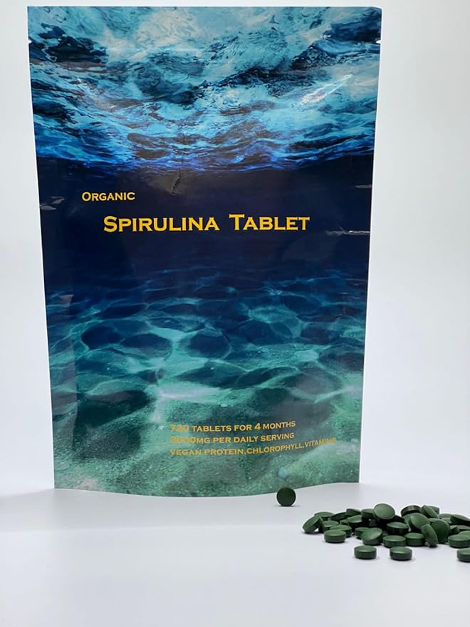 Organic Spirulina Tablets – Nature’s Own Superfood and Nutritional Supplement,Spirulina and Blue-Green Algae for Full Body Support – 60 Tablets