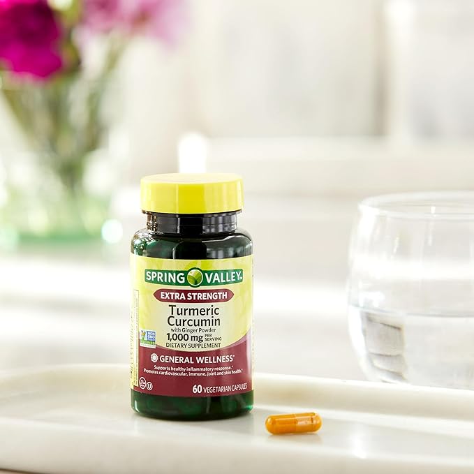 Spring Valley Turmeric Curcumin 1000 mg- 60 Capsules (Pack of 1), Boxed by Fusion Shop Store