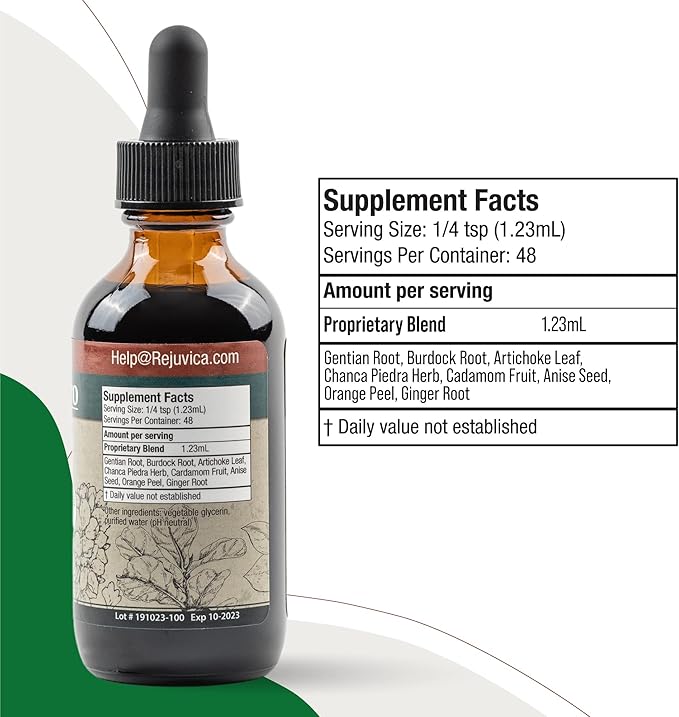 Rejuvica Health DigestaPro - Advanced Digestive Bitters Supplement - Liquid Delivery for Better Absorption - Gentian, Artichoke, Burdock, Chanca Piedra, Ginger & More!