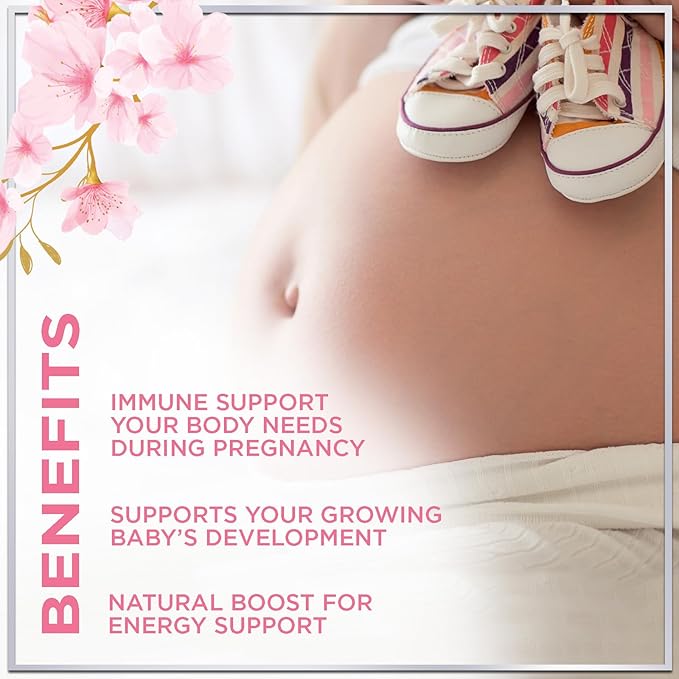 Prenatal Vitamins for Women with DHA & Folic Acid - Best Prenatal Multivitamin Gummies for Women, Brain Development Support, Folate, Vitamin C, D3 & B12, Pre Natal Pregnancy Supplement - 60 Gummies