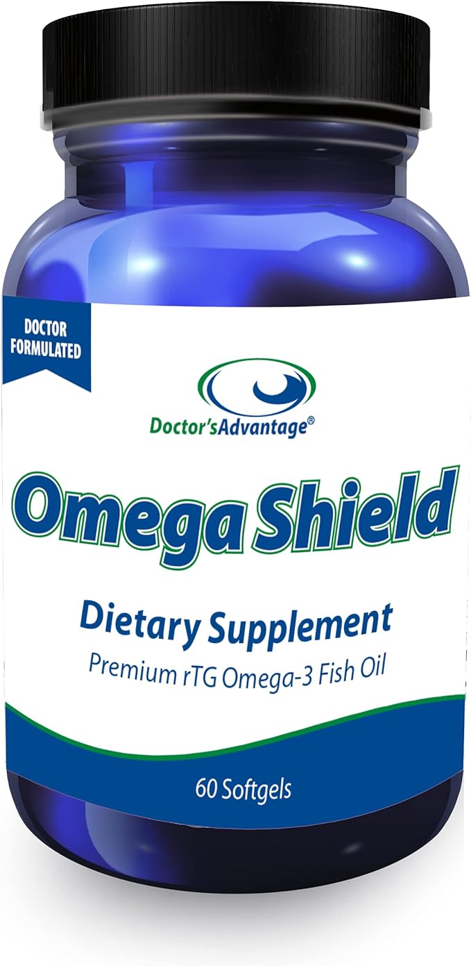 Doctor's Advantage Omega Shield Supplement - 60 Softgels, 30-Day Supply - Premium Mercury-Free Triglyceride Omega 3 Fish Oil for Optimal Heart and Eye Health