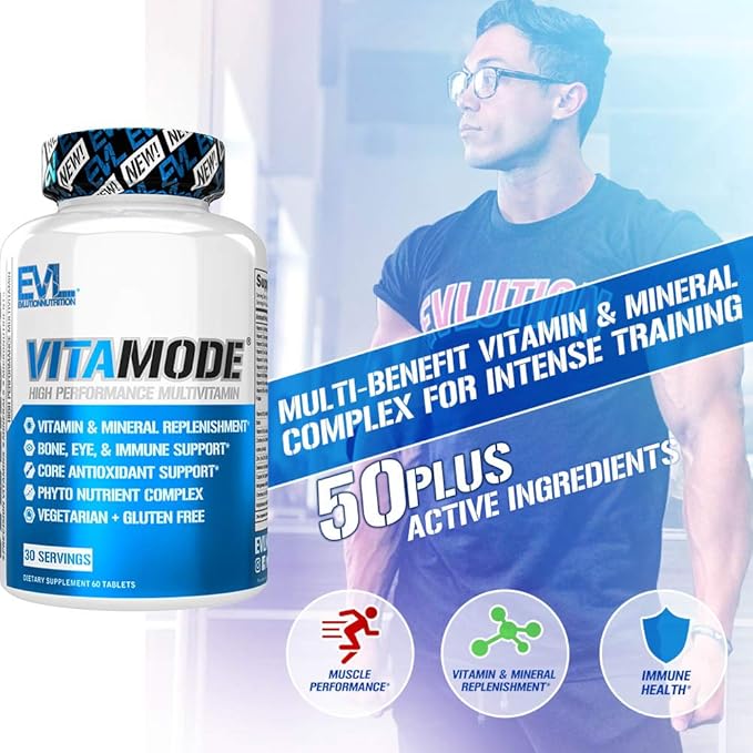 EVL Advanced Daily Multivitamin - Men's Multivitamin with Essential Minerals Phytonutrient Complex and VitaMode Active Mens Vitamins for Energy with Lycopene for Muscle Bone and Immune Support