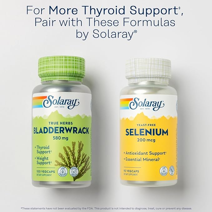Solaray Iodine 500 mcg, Iodine Supplement for Healthy Adrenal and Thyroid Support, Energy, Metabolism, and Focus, Potassium Iodide, Vegan, 60-Day Money-Back Guarantee, 90 Servings, 90 VegCaps