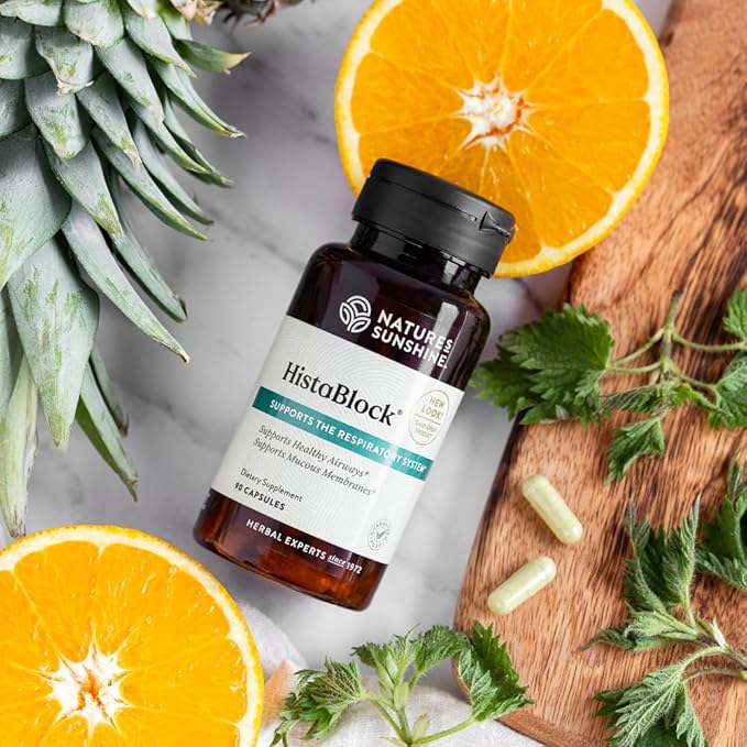 Nature's Sunshine HistaBlock | Respiratory Support Supplement | Supports Airways & Blocks Irritants | Antioxidant Strength | Seasonal Allergy Help | Natural Respiratory Function Aid 90 Capsules