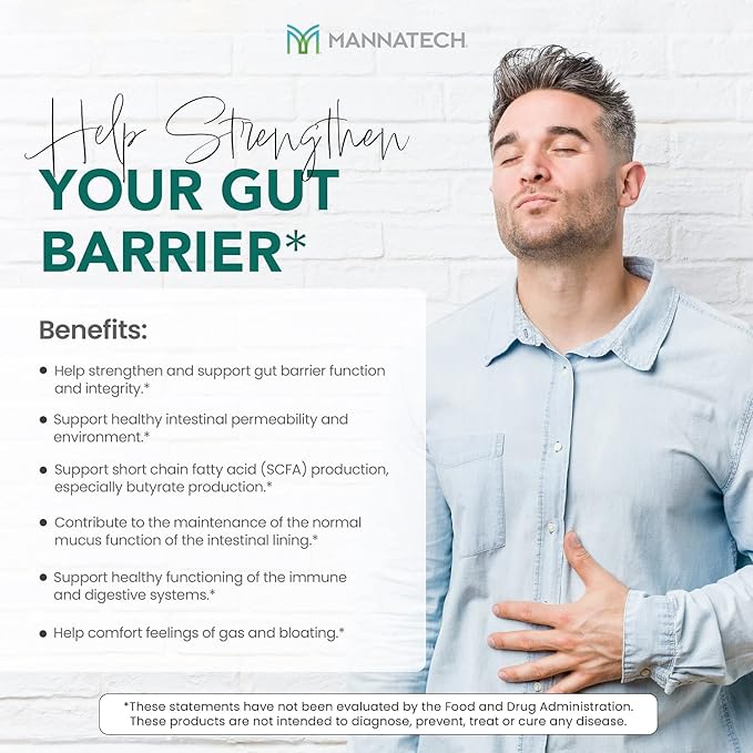 Mannatech Butyrate Supplement - Supports Gut Barrier Function, Intestinal Health, and Digestive Comfort - Promotes Short Chain Fatty Acid Production, Immune Support Supplement GI-Defense 60 Capsules