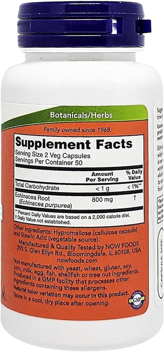 Now Foods Echinacea Root Purpurea 400mg 100 Caps