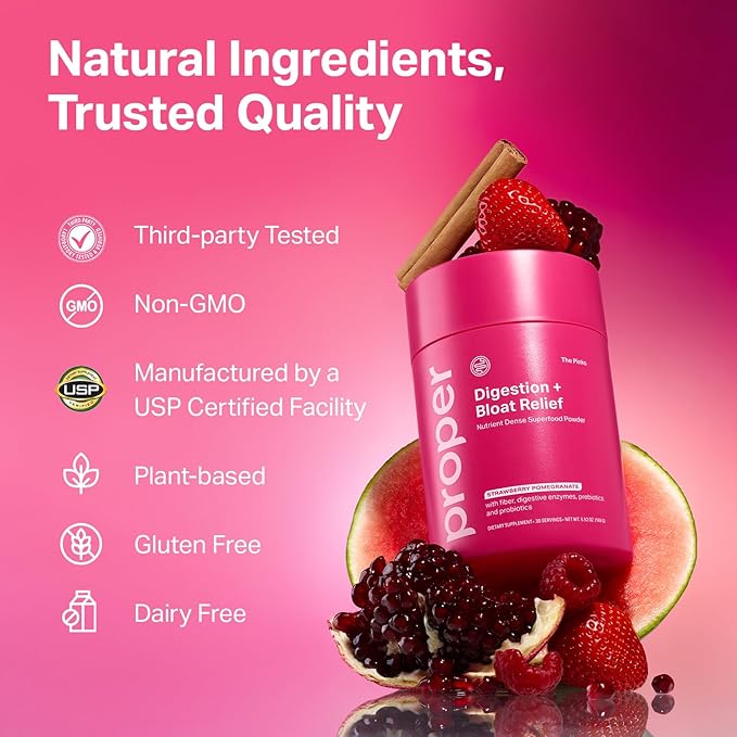 Proper Digestive Wellness & Balance Bundle: Organic Greens & Bloat Relief Drink Mixes with Probiotics, Prebiotics, and Enzymes for Digestive Support and Gut Health