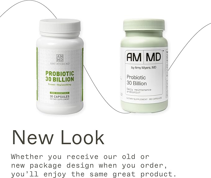 Dr. Amy Myers Best Probiotics 30 Billion CFU Per Capsule - for Women & Men - Powerful Combination of Doctor Approved Strains - Supports Healthy Digestion and Gut Bacteria Balance - One Month Supply
