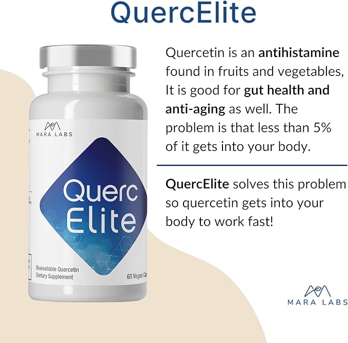 Mara Labs QuercElite Bioavailable Quercetin | 250 mg Quercetin and 250 mg Broccoli Seed Complex | 60 Vegan Capsules