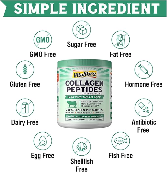 Bovine Collagen Peptides Powder 16oz