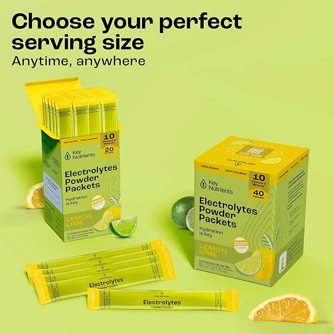KEY NUTRIENTS Electrolytes Lemon Lime 20’s Stick Packs