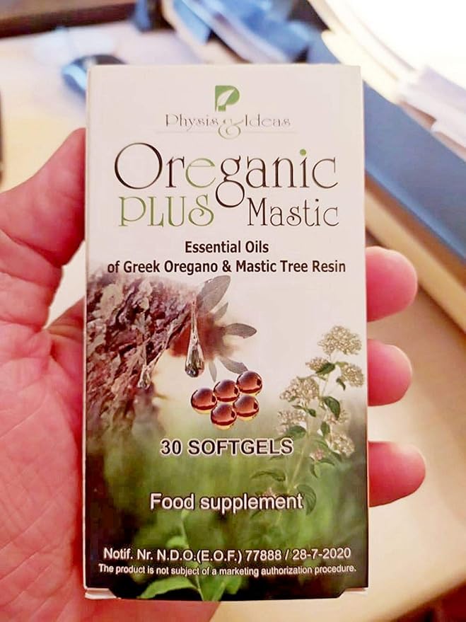 Oreganic Plus Mastic - Oregano Essential Oil Capsules & Chios Mastic Gum Oil - Wild Oregano Oil Capsules Organic - Immune Booster and Intestinal Support - Non-GMO - 30 Count Blister