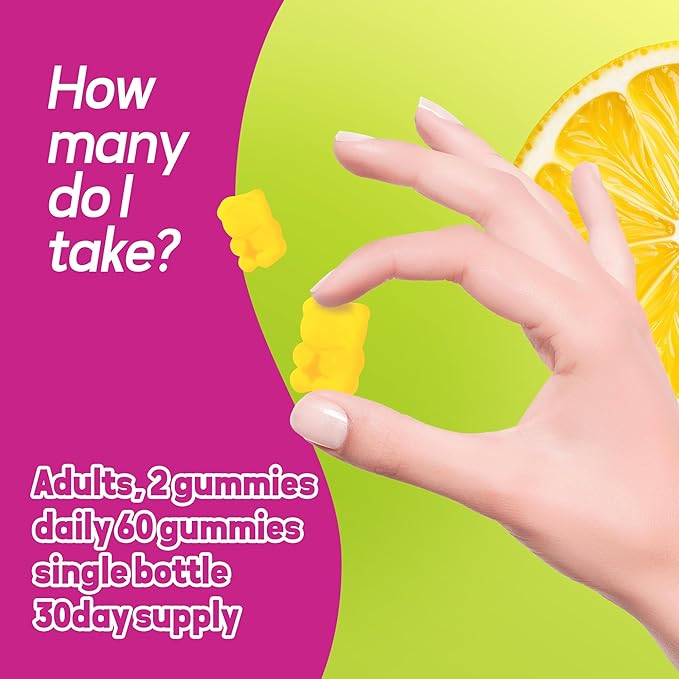 Multivitamin for Women Gummies Lemon Flavored Vitamins Daily Multivitamin with Vitamins A, C, D, E, B6 and B12, 30 Day Supply, 60 Count