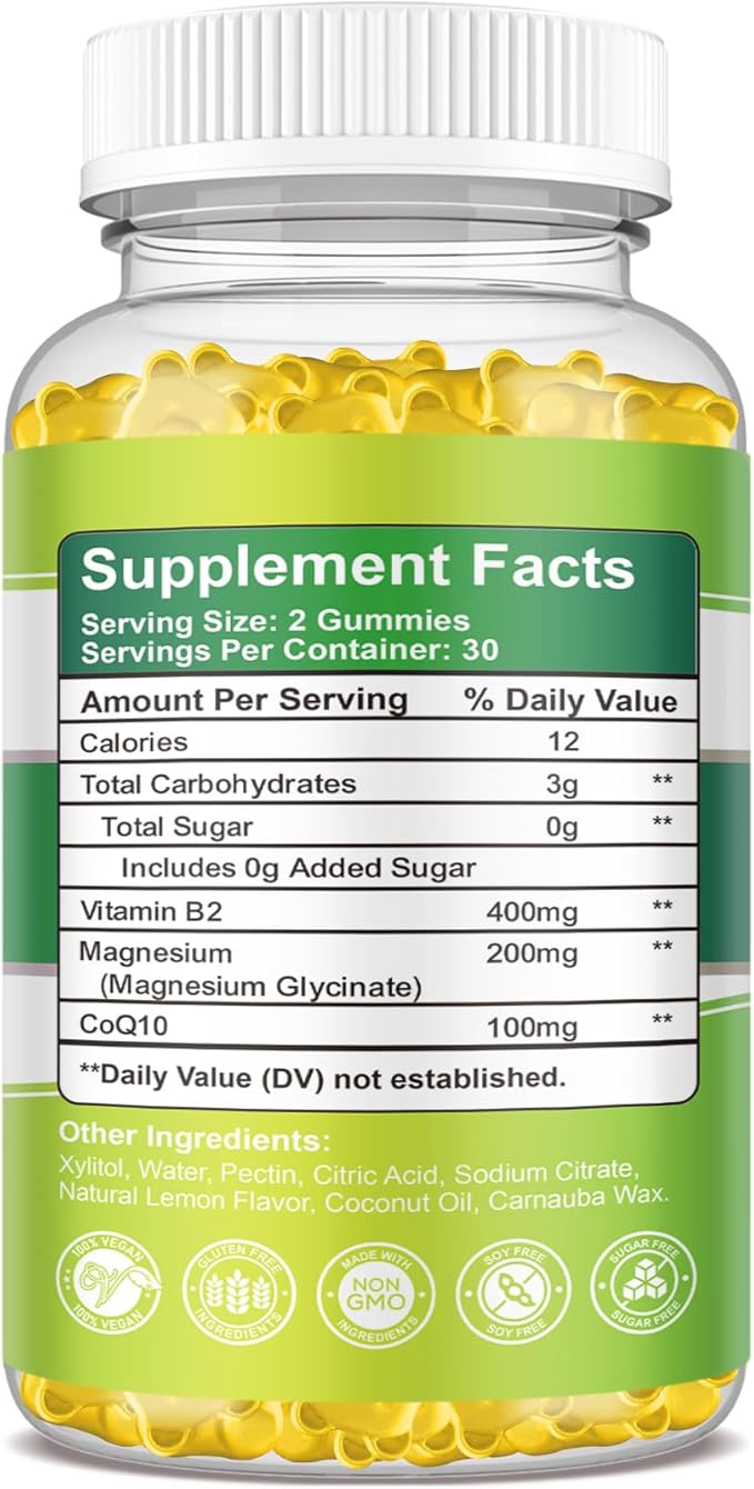 Vitamin B2 Gummies - 400mg Riboflavin Supplement for Adults & Kids