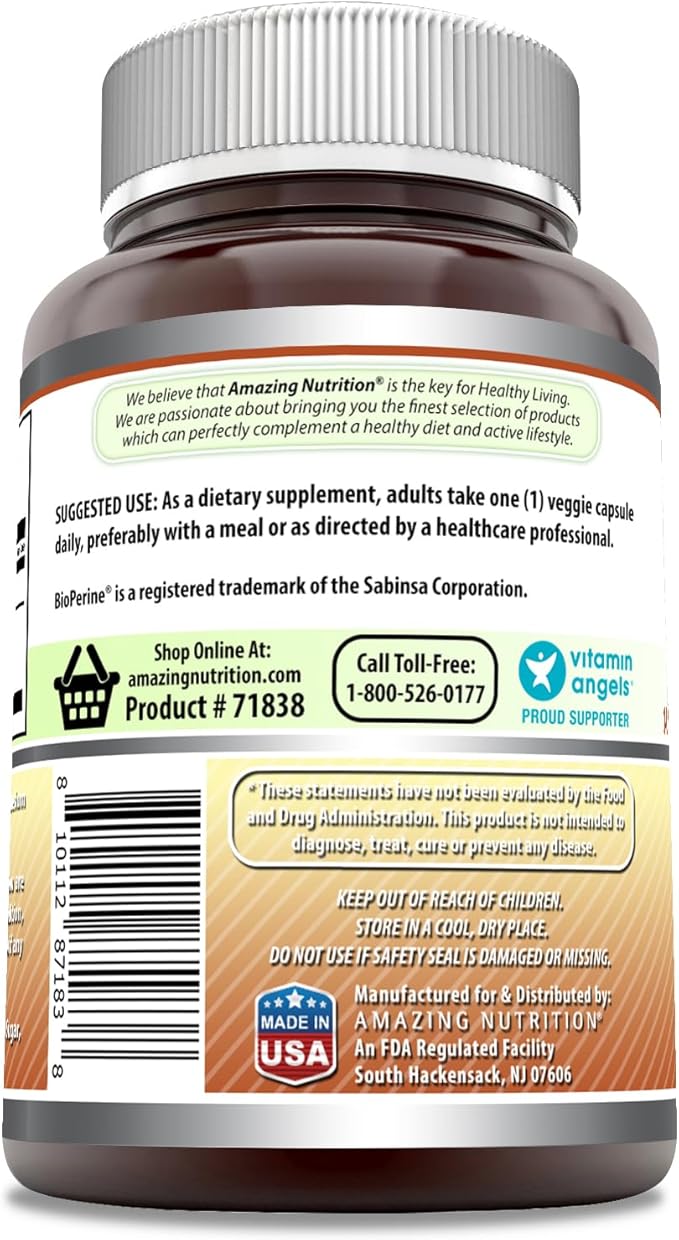 Amazing Formulas CoQ10 with BioPerine Supplement | 100 Mg Per Serving | 120 Veggie Capsules | Non-GMO | Gluten Free | Made in USA