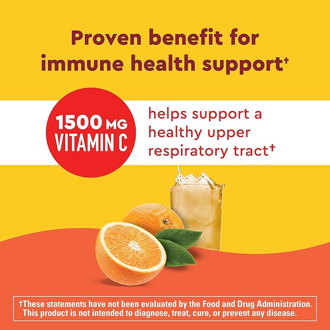 Nature Made Wellblends ImmuneMAX Fizzy Drink Mix, Vitamin C 1500mg, Zinc 15 mg, Vitamin D3 1000 IU (25 mcg), plus B Vitamins and Electrolytes Hydration Blend, 30 Stick Packs