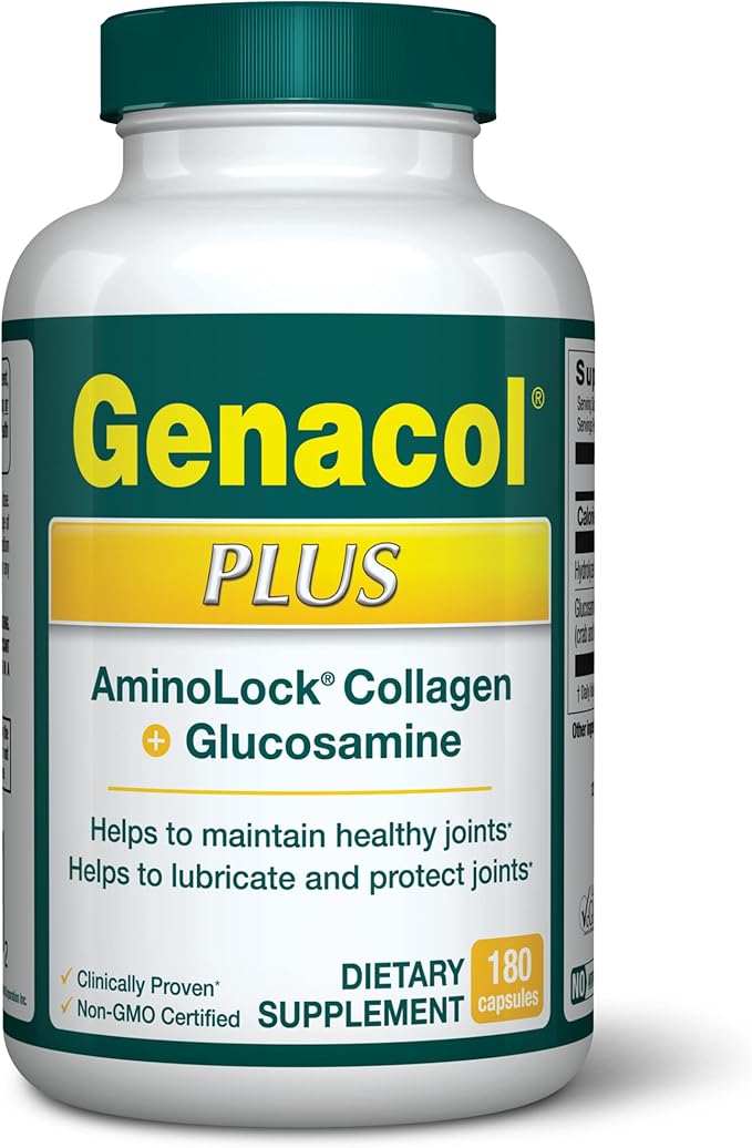 Genacol Glucosamine and Collagen Joint Supplement Glucosamina Colageno | Lubricates, Protects and Maintains Heathy Joints | Relieves Joint Discomfort Plus 180 Capsules