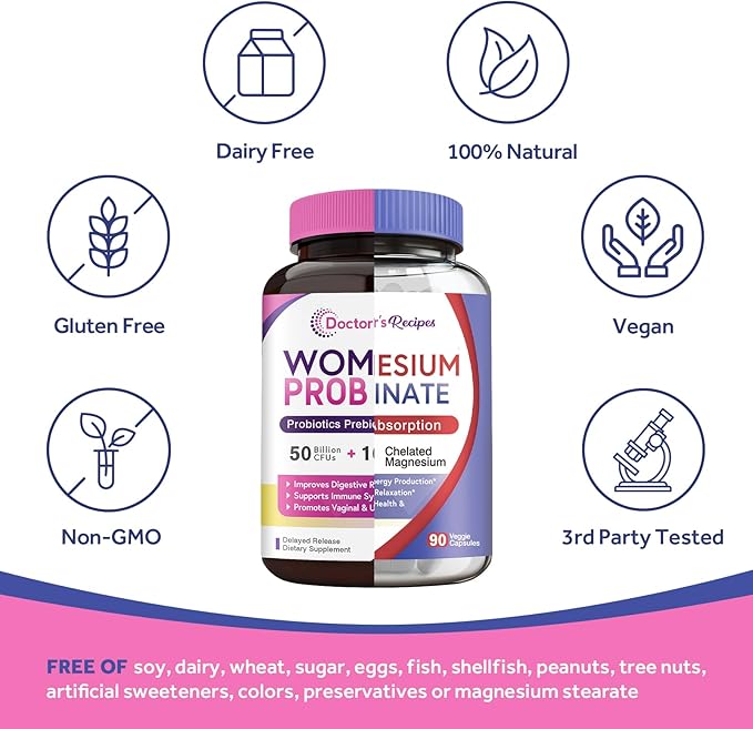 Doctor's Recipes Probiotics and Magnesium Glycinate Bundle - Optimum Gut Health & Muscle Function Support for Men & Women